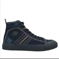 DIESEL ネイビー スエード ハイカットスニーカー