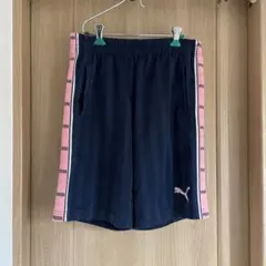 かＬ　PUMA ネイビー ピンク ストライプ ハーフパンツ