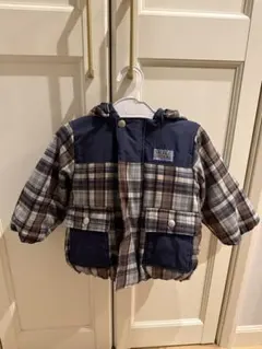 SLAPSLIP フード付きチェック柄コート 90cm