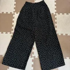 水玉模様 ワイドパンツ 黒と白　Sサイズ