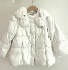 TOCCA BAMBINI ホワイトダウンコート リボン　100cm フード無し