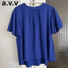 a.v.v ギャザー　クルーネック　カットソー　Tシャツ　半袖　ブルーのサムネイル