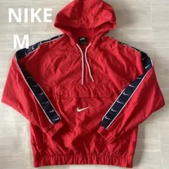 NIKE ナイロンアノラックパーカー M 赤 ナイロンジャケット