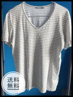 【SUNSPELL】ストライプ Vネック Tシャツ