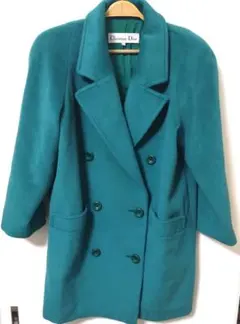 超希少　ChristianDior　カシミヤコート　ブルーのサムネイル