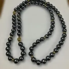 ダークグレー パール ロングネックレス