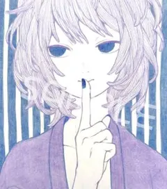手書きイラスト 色紙 ケモ耳 男の子 - メルカリ