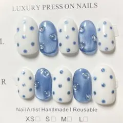 現品ハンドメイドネイルチップ30 マグネットネイル・ドット柄・水玉・ポルガドット