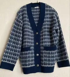 GU チェックオーバーサイズカーディガン(長袖)