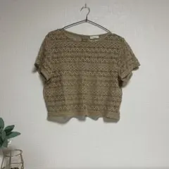 earth music&ecology ベージュ レース 半袖トップス
