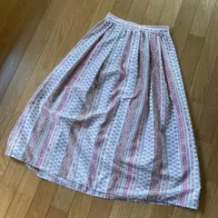 BE RADIANCE ロングスカート 柄　ピンク　Fサイズ　日本製　裏地あり