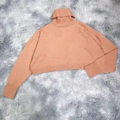 GRL【L】タートルネッククロップド丈ニット オレンジ　秋冬　大きいサイズ