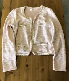 カーディガン　ツイード風カーディガン　トップス