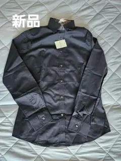 【新品】ブラック 長袖シャツ スタイルアップ　ユニクロ　Sサイズ