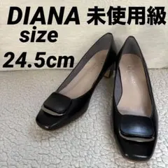 ✨極美品✨ DIANA ダイアナ　バックル付きスクエアトゥパンプス 黒　24.5