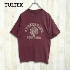 タルテックス 半袖Tシャツ カットソー XL くすみピンク カレッジプリント 綿のサムネイル