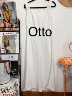 Otto リネン混　ロングワンピース　白ワンピのサムネイル