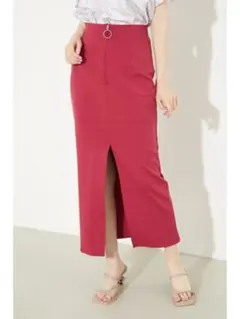 rienda ディープスリット タイトカットスカート S ピンク 美品