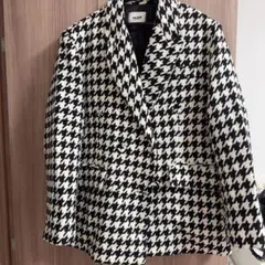 ハウンドトゥース柄 テーラードジャケット