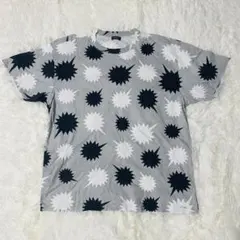 DIESEL ディーゼル 総柄 Tシャツ スターバースト柄 メタルロゴ サイズＬ
