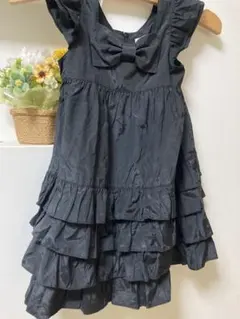 早いもの勝ち！Shirley Temple 黒 フリル ワンピース 110cm