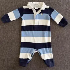 【匿名発送】Ralph Lauren ストライプロンパース