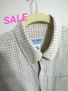 SALE BEAMS チェック柄 長袖シャツ