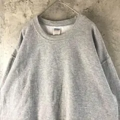 A3709古着　スウェット　グレー　無地　90s Y2K