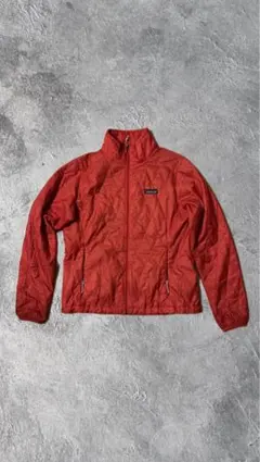 patagonia キルティングジャケット 赤 ドローコード付き