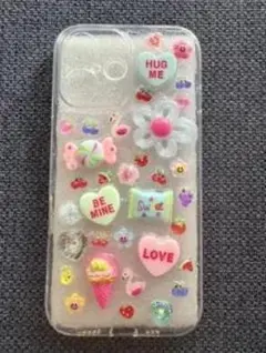 iPhoneケース デコレーション ハート キャンディモチーフ