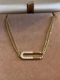 AU750（18金)ハートチャーム 二連ブレスレット Double Chain AU750（18金)ハートチャーム 二連ブレスレット Double Chain - メルカリ