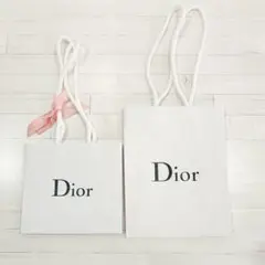ディオール Dior ショップ袋 2枚セット ホワイト 白のサムネイル