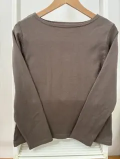 無印良品　ブラウン ボートネック長袖 Tシャツ Sサイズのサムネイル