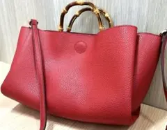 ＊　ROPE 2WAYバッグ　ハンドバッグ　レッドのサムネイル