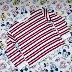 デビロック　赤と白のストライプ長袖カットソー　150㎝