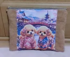 大きめフラットポーチ♡トイプードル