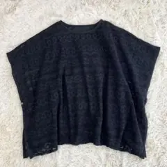 新品◇かぐれ◇コットンラッセルレースポンチョ《BLACK》◇アーバン