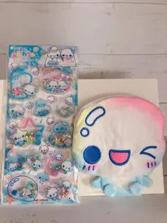 ぷくぷくあわわちゃん　スパンコールパーティ　正規品　シール・ポーチ 2点セット