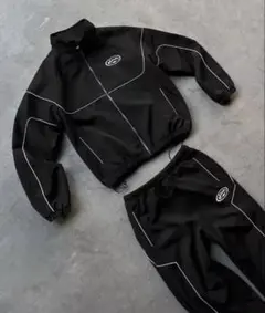 ブラック ナイロンジャケット セットアップ y2k opium