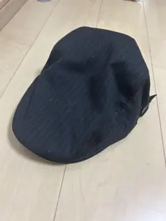 黒 ストライプ ハンチング帽子