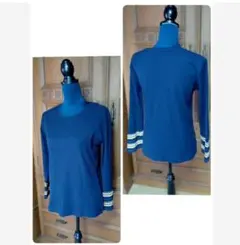 Otto オットー 　リブ カットソー 紺色 L エレガント 春 秋冬