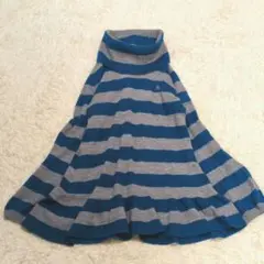 バーバリーブルーレーベル ニットワンピース チュニック タートルネック ロゴ刺繍