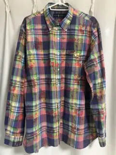 Ralph Lauren ラルフローレン　花柄チェックシャツ Lサイズ