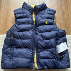 ポロ ラルフローレン　 ダウンベスト ネイビー/イエロー　80〜85cm