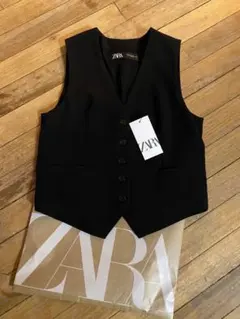 【ZARA】S ●＃テーラードベスト● ブラック | 8025/901/800