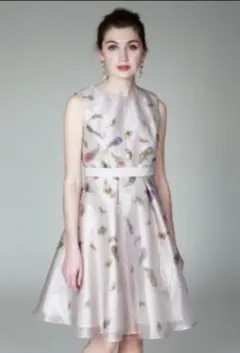 グレースコンチネンタル グレースクラス フェザープリントドレス ワンピース 38