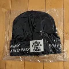 TIARA for ONE ニット帽 ビーニー ブラック、フード付きタオル