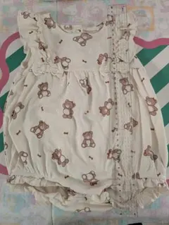 NEXTBaby クマ ロンパース 9-12m 70 80 夏 ノースリーブ 白