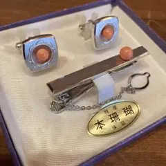 新品未使用品　本珊瑚　タイピン　カフス　セット