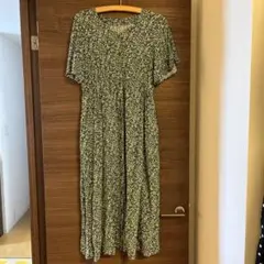 【値下げ】GLOBAL WORK 花柄 半袖 ロングワンピース M